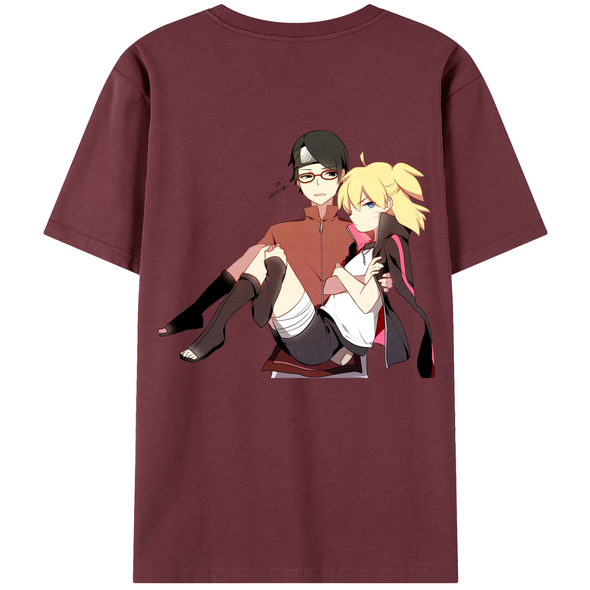 （画像用） NARUTO -ナルト- うちは サラダ Uchiha Sarada 綿100％半袖Tシャツ（背面プリント）